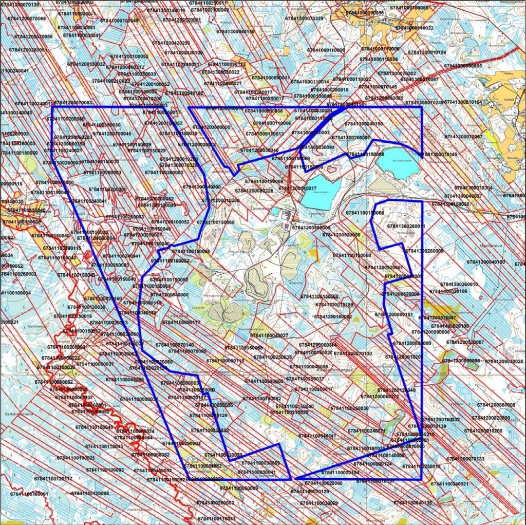 Kartta malminetsintälupahakemusalueesta Liite 1