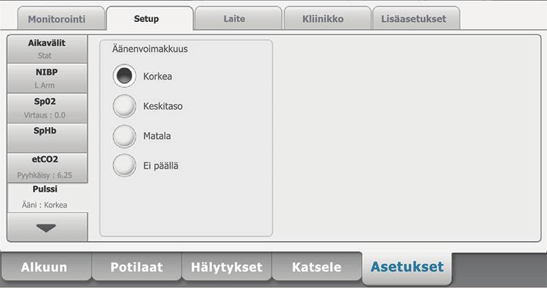 Palaa Alkuun-välilehteen valitsemalla Valitse. 2013, Welch Allyn, Inc. All rights reserved. 80017465 Ver. A 1. Valitse Asetukset-välilehti. 2. Valitse Käyttöönotto-välilehti. 3.