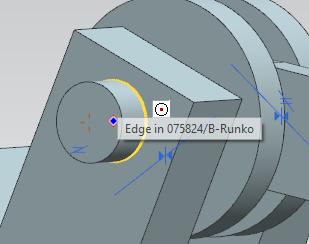 Specify Axis Vector: valitaan kampiakselin tappien suuntainen akseli. Specify Anchor Point: valitaan ankkurikohta jossa kahden eri kappaleen reunat kohtaavat.