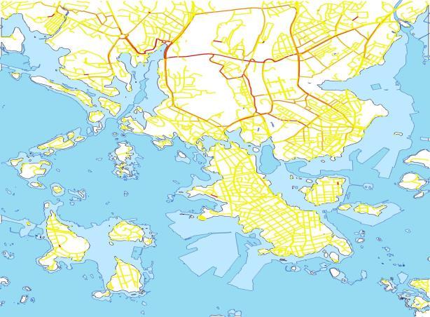 merenpinnan korkeuden muutos/measuring the sea level rise GIS pohjaisella tieverkon mallilla