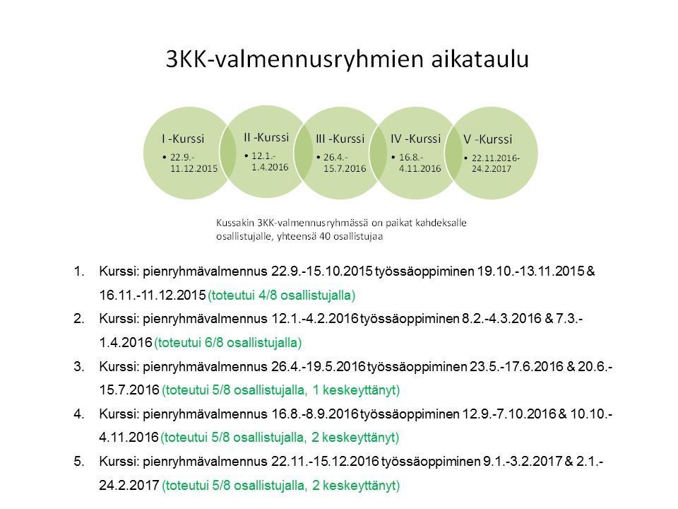 Jatkosuunnitelmaa osallistujien kanssa hahmoteltiin koko valmennuksen ajan.