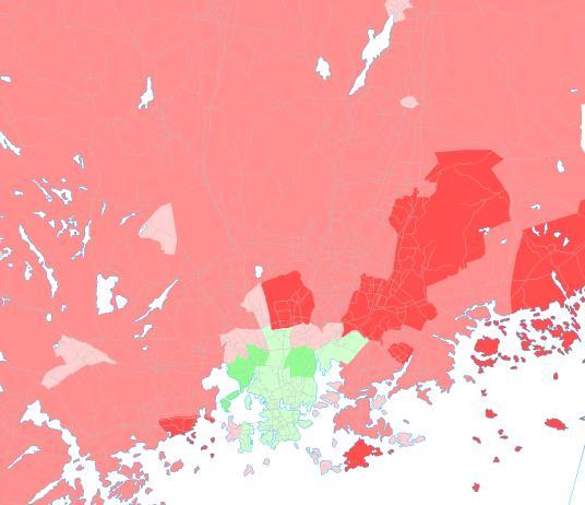 Helsingin seudun luoteisosien asunalueiden saavutettavuus paranee, koska työpaikka-alueille johtavan Kehä I:n länsiosan ja Turunväylän länsiosan kuormitus kevenee.