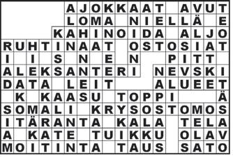 Helsinki. Vastausten tulee olla perillä 25. toukokuuta mennessä. Ratkaisu sekä voittajan nimi julkaistaan 5/17-lehdessä 9.6.