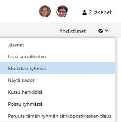 ryhmän järjestelmänvalvojaksi (omistajan oikeudet) tai poistaa ryhmästä.