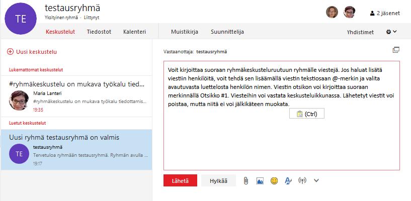 Laita valintamerkki kohtaan Ymmärrän, että tämä ryhmä poistetaan pysyvästi ja hyväksy poisto Poista -painikkeella.