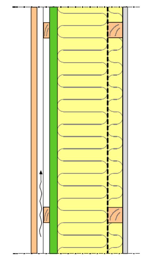 PUURUNKOINEN ULKOSEINÄ Höyrynsulku on suositeltavaa asettaa enintään n. 50 mm syvyydelle seinän sisäpinnasta, jotta sitä ei tarvitse rikkoa sähköasennuksien takia.