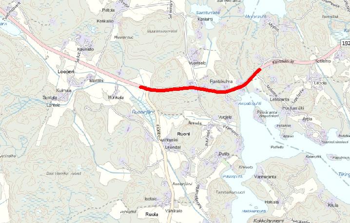 Seututie 192 Liite 1: Nopeusrajoituksen alentamiskohteet Esitys Tieosa 194/2/26 194/2/329 Siirretään nopeusrajoituksen muuttumiskohta 8 -> km/h paalulta 26 paalulle 2 https://www.google.fi/maps/@6.