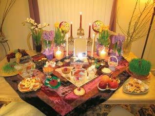 Ensimmäinen sali Juhlapöydät Näyttelyssä on viisi pöytää: Kiinalaisen uuden vuoden pöytä, juutalainen purimpöytä, nouruzin haft sin -pöytä Lähi-idän perinteiden mukaan, islamilainen ramadan-pöytä ja
