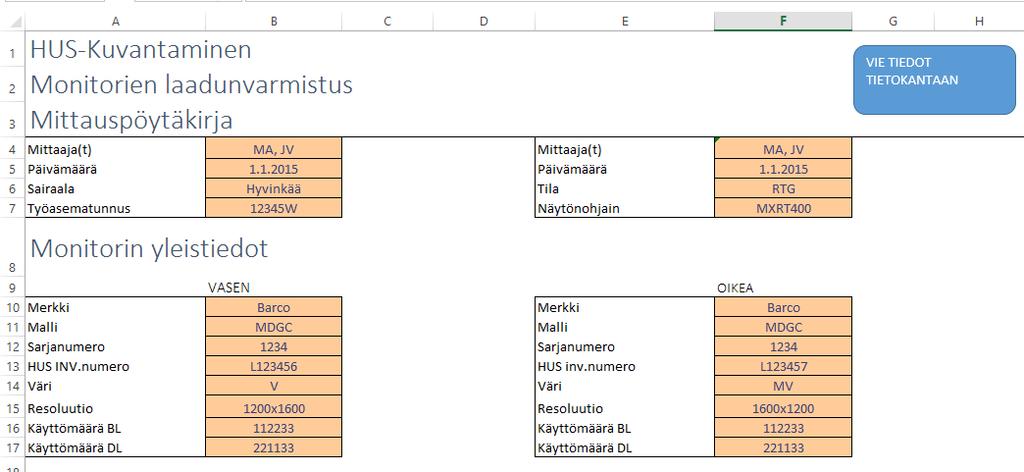 mittaustulosten automaattiseen arviointiin.