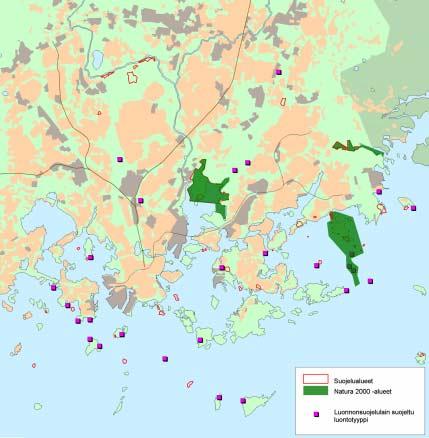 11 Kuva 3/2. Helsingin luonnonsuojelualueet, nykytilanne. 3.4 Viherkäytävät Merkittävimmät laajat luontokokonaisuudet Helsingin kaupungissa ovat Vanhankaupunginlahden Viikin alue sekä Haltialan alue (kuva 3/3).