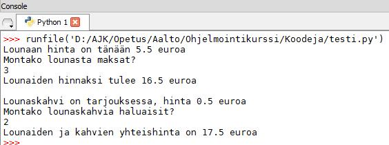 joitain kiinteitä arvoja, jotka eivät muutu