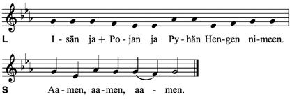 2. Alkusiunaus Siunaus Synninpäästö 5. Päivän psalmi Vuorotervehdys Jaakko Mäntyjärvi: Kertokaa tästä riemuiten -psalmisävellys, johtaa Tommi Niskala 6. Herra, armahda 3.