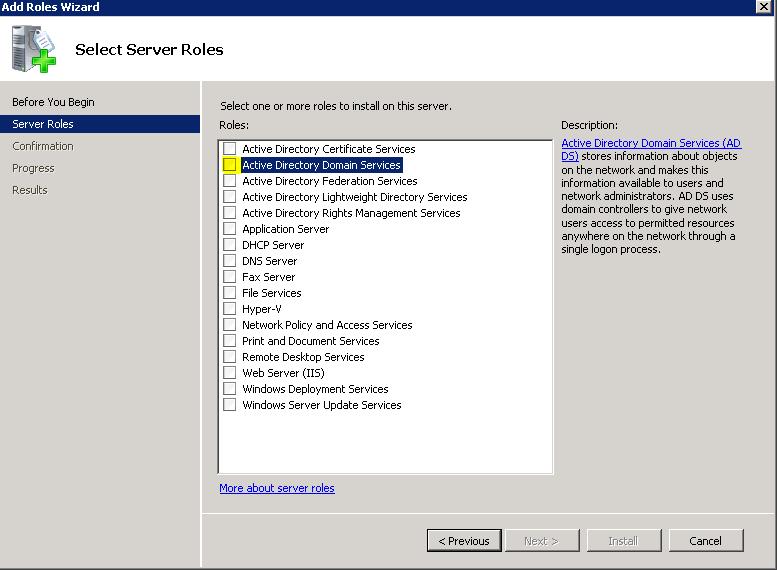 Kuva 17. Valitaan Active Directory Domain Services eli toimialueen luominen Kuva 18. Microsoft.NET Framework 3.5 lisäosan asennus Asennuksen aikana toimialue nimettiin nimellä sp.hamk.