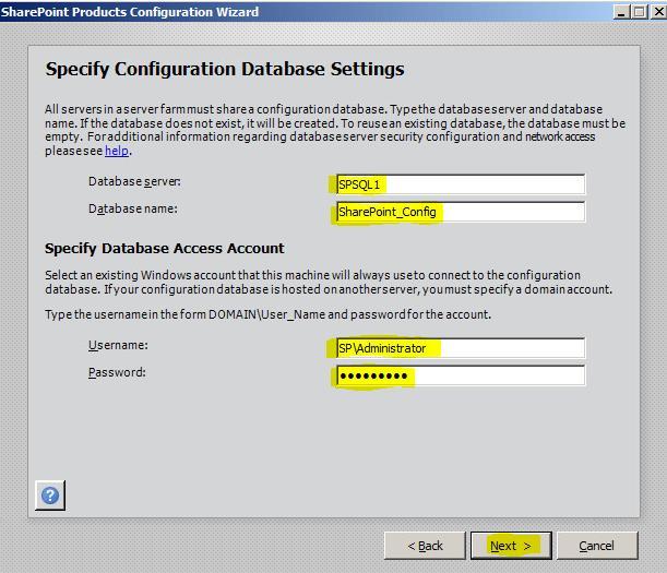 myös, että SharePointin tietokannaksi luotiin asennuksen yhteydessä SharePoint_Config niminen tietokanta. Tätä tietokantaa käytettiin myöhemmin SharePointin kanssa työskennellessä. Kuva 39.