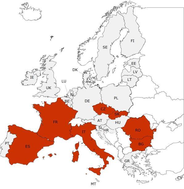 3.3.1. Jakautuminen jäsenvaltioittain Kartta ja taulukko 3.3.1: Vuonna 2014 vahvistetut rahoitusoikaisut suhteessa EU:lta saatuihin maksuihin; jakautuminen jäsenvaltioittain Kartassa on esitetty