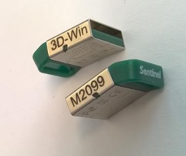 SENTINEL HL (hard lock) Työasemakohtaisiin asennuksiin 3D-Win -ohjelman voi asentaa useaan tietokoneeseen, käyttö mahdollista siinä koneessa, jossa lukko paikalla.
