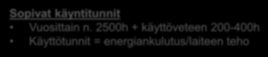 2500h + käyttöveteen 200-400h