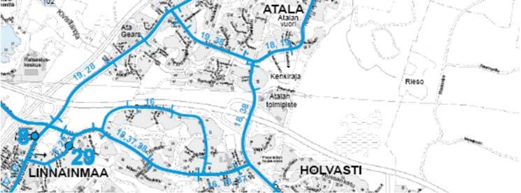 Vaihtoehdossa A toinen joukkoliikennelinjoista on mahdollisuus toteuttaa katuratikkana.