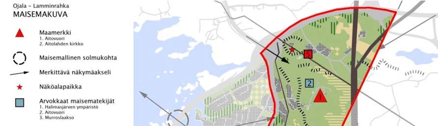 Maisemarakenteessa Ojala-Lamminrahkan alue kuuluu Tampereen kantakaupungin pohjoiseen