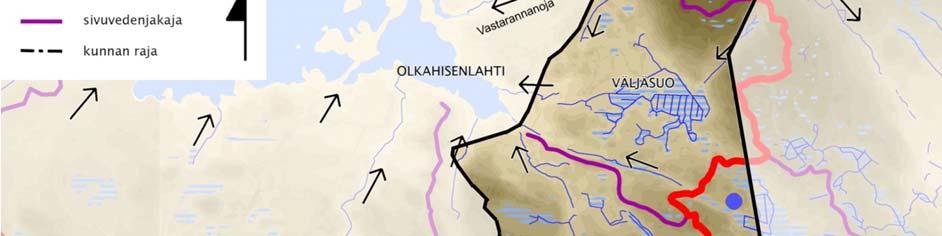 Olkahisenlahteen. Suurin osa kaava-alueesta sijoittuu Olkahisenlahden valuma-alueelle.