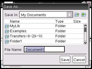Jos tallennat asiakirjan ensimmäisen kerran, sovellus kysyy, mihin kansioon haluat tallentaa sen ja mikä asiakirjalle annetaan nimeksi. Oletuskansio on Omat asiakirjat. 2. Kirjoita asiakirjalle nimi.