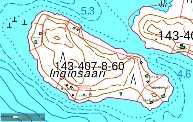 Rakennuskantana näyttäisi olevan kahdeksan loma-asuntoa. Metsäisyys antaa leimansa saarelle, vaikka saaren keskiosissa on paikoin hakkuulaikkuja.