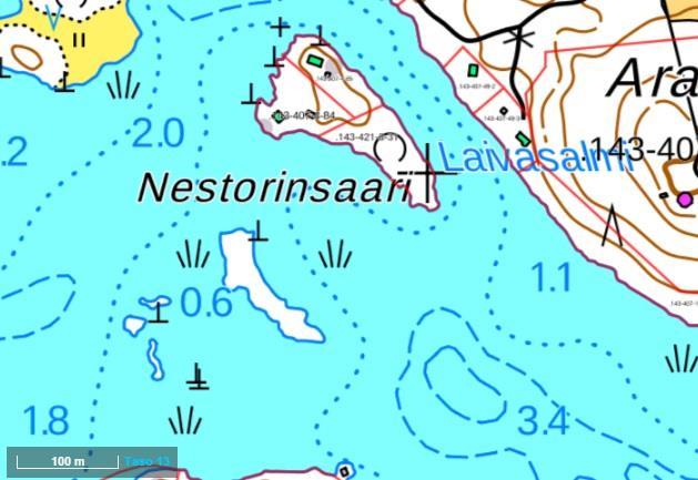 T201606 14 1.1.13 Nestorinsaari ja sen eteläpuoliset karit Nestorinsaaren yleispiirteitä ovat metsäinen luonne ja kallioinen maaperä. Pinnassa on ohuelti hiekkamoreenia, moreenia ja hiesua.