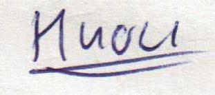 Ein solches Beispiel aus seinen Notizen ist unten zu sehen: Die Abkürzung ist vom Wort luottamushenkilöt (auf Deutsch: Vertrauenspersonen).