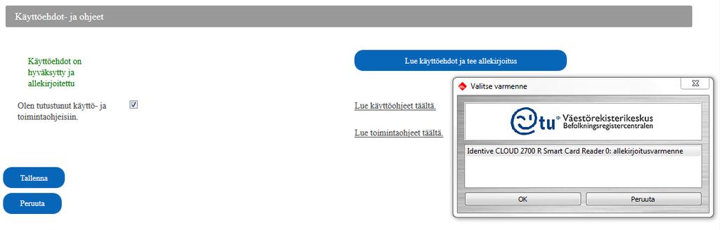 IAH rekisteröityminen - Käyttöehtojen hyväksyminen kuten