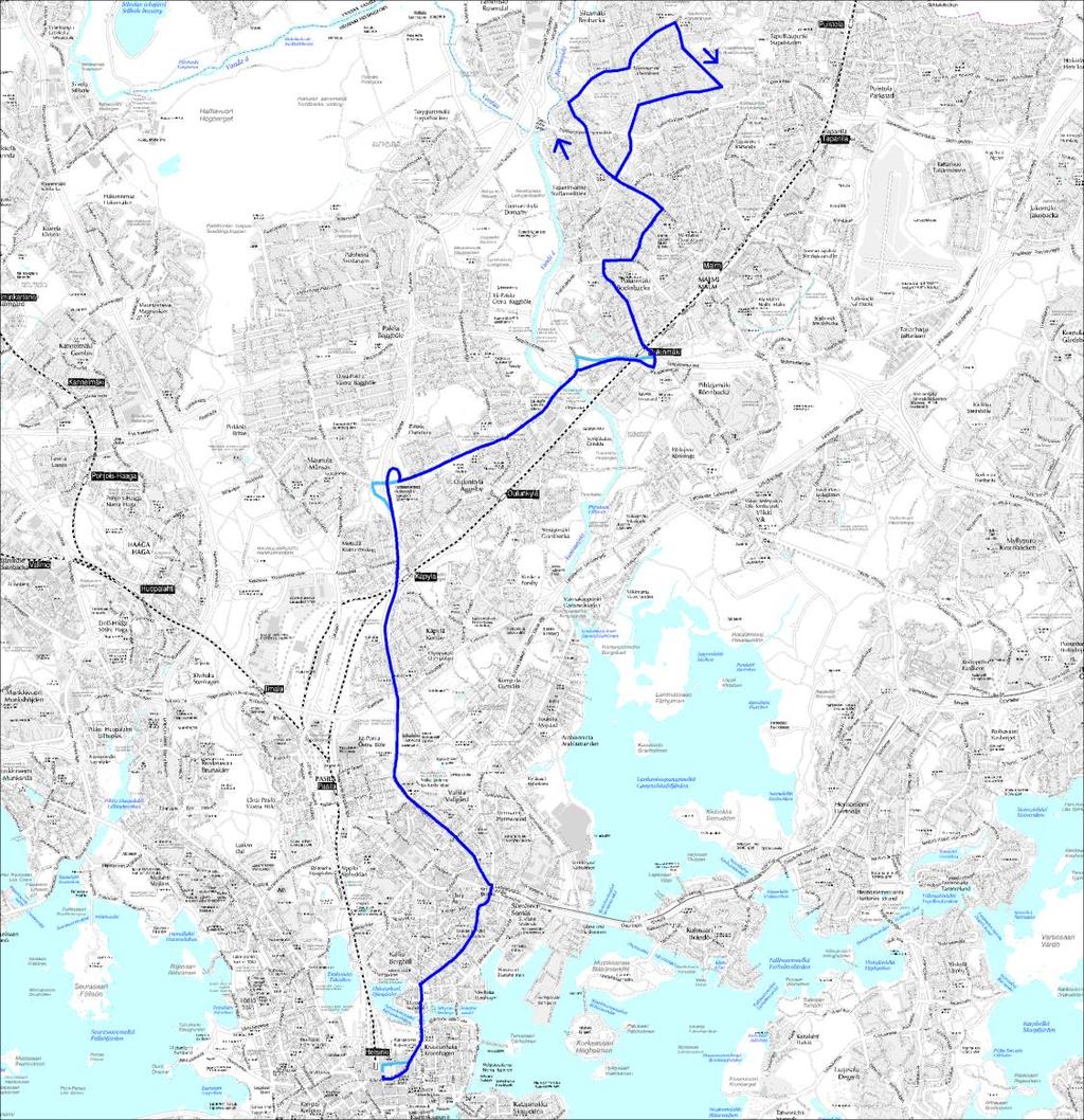 Liite 1-37 Linja 61N Rautatientori Oulunkylä Pukinmäki Siltakyläntie - Töyrynummi Pohjakartat: Karttakeskus, lupa L4322 Ma-su n. klo 23.30 Pe-la / la-su yöt n. klo 1.30 Linja 61N 1.30 4.