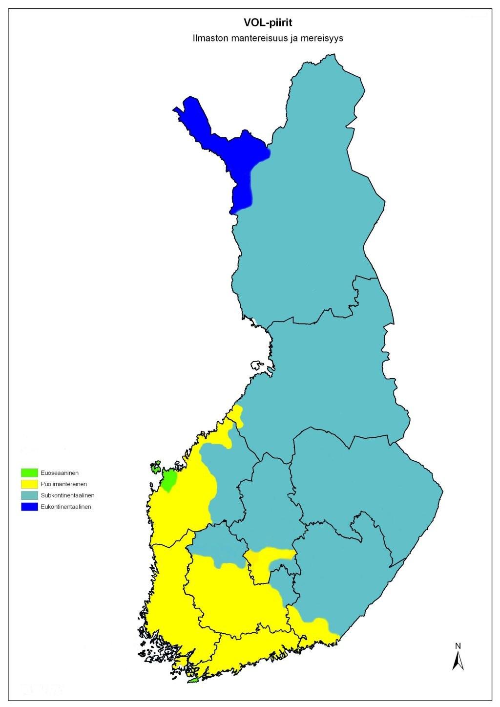 Siltojen ylläpito Vaasan, Oulun ja Lapin tiepiireissä - Toimintalinjat 19 SILLASTO VOL-TIEPIIREISSÄ rellisyys merkitsee mantereellisuutta suurempaa pakkasrasitusta useampien sulamis-jäätymissyklien