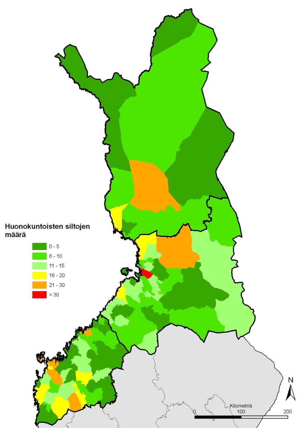 Liite 4 Siltojen ylläpito Vaasan, Oulun ja Lapin tiepiireissä -