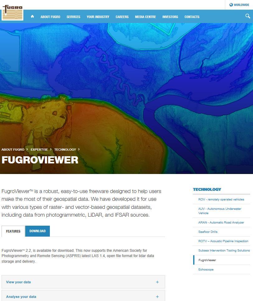 3. FUGROVIEWER Lataa Fugroviewer osoitteesta: https://www.fugro.
