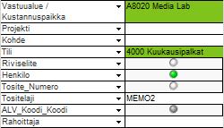 Valitse arvo klikkaamalla. 3. Valitse useita arvoja pitämällä Ctrl-näppäin alas painettuna.