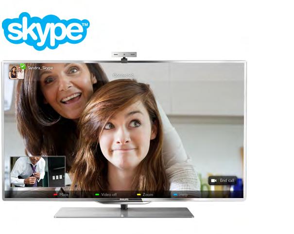 6 Skype 6.1 Mikä Skype on? Skype -ohjelmalla voit soittaa näköpuheluja TV:stäsi ilmaiseksi. Voit soittaa kavereillesi kaikkialla maailmassa ja nähdä heidät.