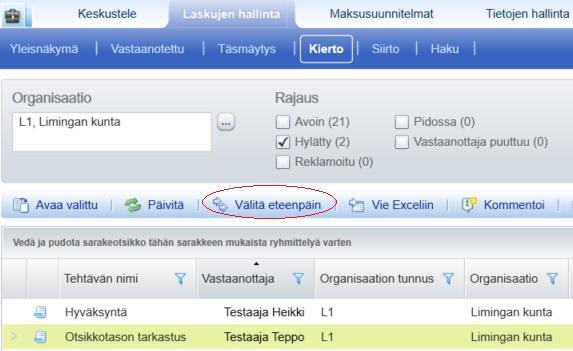 Laskun historiatietoihin tallentuu tietoa muutoksen tekijästä ja muutetusta kentästä (vanha arvo ja uusi arvo kyseisessä kentässä). 7.