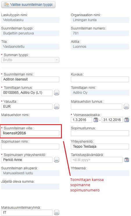 Ostoreskontra P2P (Alusta) Professional-käyttäjän ohjeet Sivu 46 / 61 c.