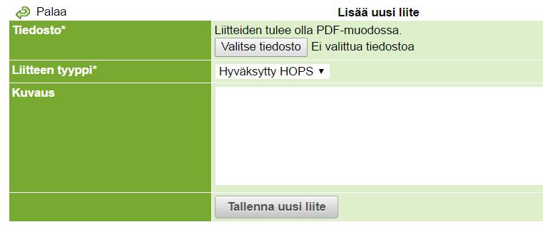 OSAT Opiskelijan ohje 14 Liitteet tallentuvat osaksi hakemusta lisäyksen yhteydessä, hakemusta ei tarvitse erikseen tallentaa liitteiden lisäämisen jälkeen.