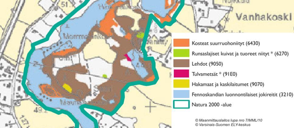 8 (24) Kuva 3, muokattu ote Vanhakosken Natura 2000 alueen hoito- ja käyttösuunnitelmasta 1/2011.