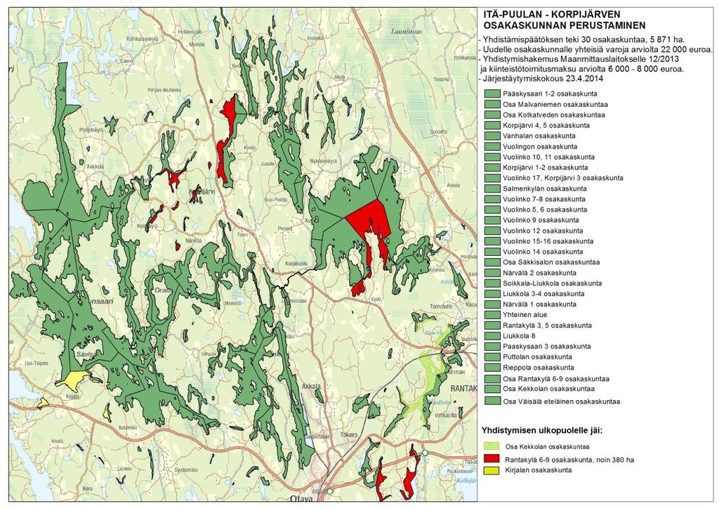 yhtenäisiksi alueiksi vähentää hallinnointia ja