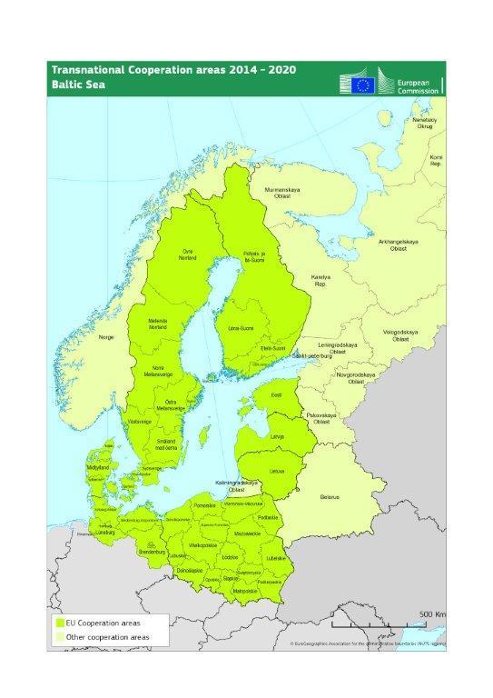 Interreg Baltic Sea Region (IBSR) 2014-2020 Ohjelma hyväksyttiin joulukuussa 2014, yksi hakukierros toteutettu Ohjelma-alue 8