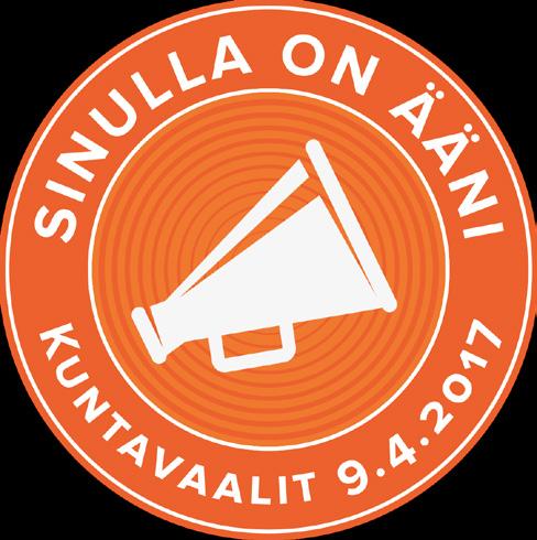 YLEISHALLINTO Ennakkoäänestys on nyt päättynyt ja jäljellä on vielä varsinainen vaalipäivä sunnuntai 9.4.2017. Vaalihuoneistot ovat avoinna klo 9-20.