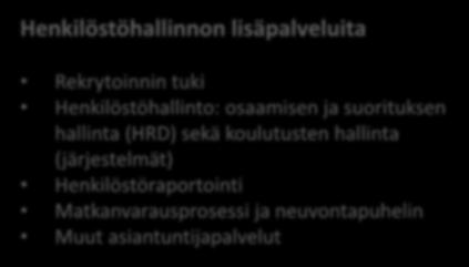 järjestelmät) Palkanlaskenta Palkkojen ja palkkioiden laskenta ja maksatus Kela- ja tapaturmavakuutuskorvausten käsittely Tilitykset, tilastot ja vuosi-ilmoitukset viranomaisille