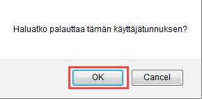 8. Varmista että käyttöoikeudet ovat oikein ja/tai muokkaa niitä. Käyttäjällä saattaa olla käyttöoikeuksia mm.