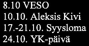 9. liikermeviikon aloitustilaisuus salissa, 2. 1uokat 15. -16. 9. Nälkäpäiväkeräys, 6.