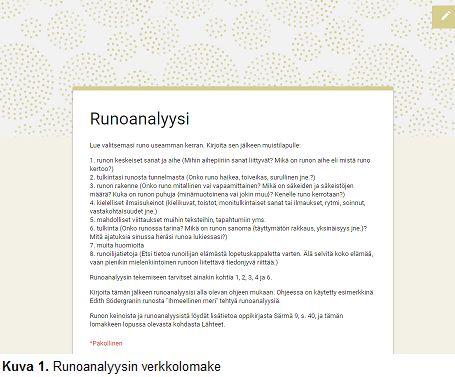 9. luokan runoanalyysi kielitietoisesti Mika Kukkola, Tiistilän koulu Tavoite on purkaa runouden rakennetta ja merkityksiä kielitietoisesti ja kirjoittaa mallitekstin avulla runoanalyysi