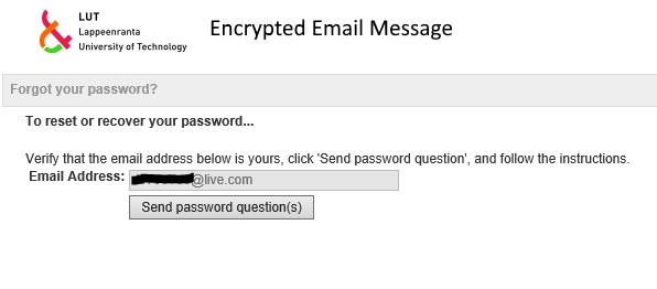 3. Unohtunut salasana Käyttäjä voi joko palauttaa unohtuneen salasanan tai vaihtaa uuden salasanan.