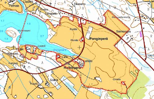 8 6.1 Ponginperä, Kiuruvesi (540137) Pinta-ala: 130 ha Rajaukseen kuuluu laaja peltoaukeama ja Hautajärven Ponginlahti. Vesi on rehevää.