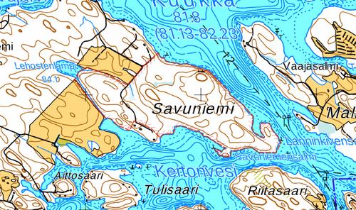 31 7.6 Savuniemi, Riistavesi, Kuopio (540164) Pinta-ala: 76 ha Savuniemi on Riistaveteen pistävä metsäniemeke.