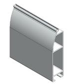 extruded aluminum, die cut hole 60x34 mm,  Slat